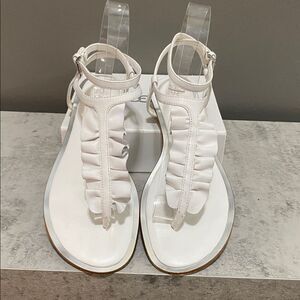 Michael Kors Elegant White Women's Strappy Thong Sandals Size 7